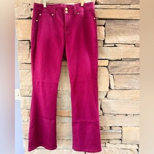 Iman Wine-Red Boot Cut Stretch Jeans, Soft Cotton & Spandex Blend